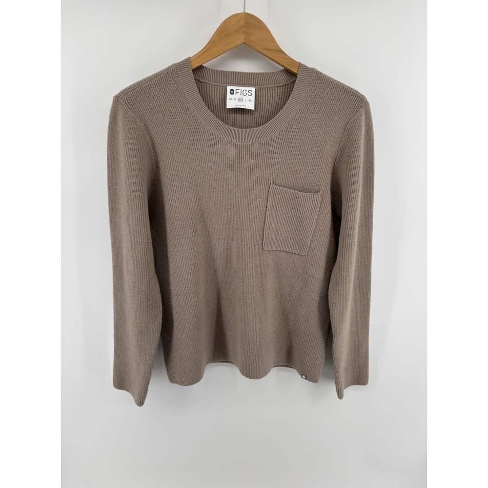 FIGS Off Shift Ribbed Knit Pullover Sweater Sz M Medical Nursing Loungewear
